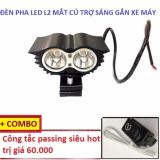 Đèn trợ sáng X2 mắt cú + công tắc đá đèn ĐEN