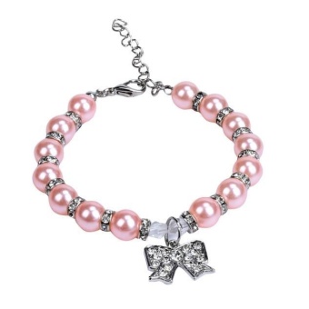 Diamante ButterflyPendant Pet Necklace Collar Dog Jewelry - intl