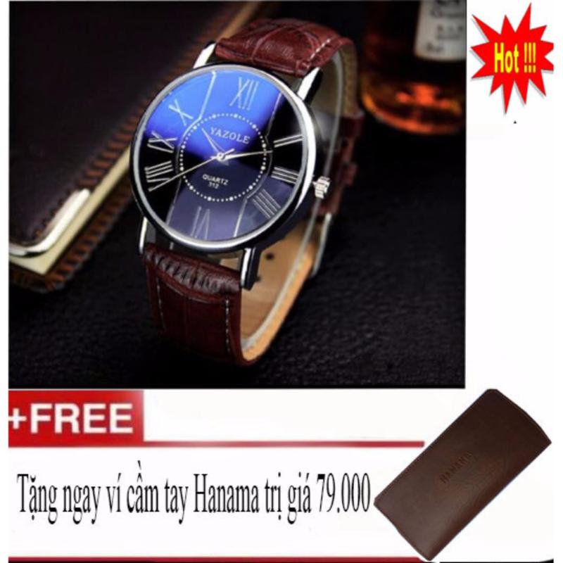 Nơi bán Đồng hồ dây da nam Chống nước YZL 312 tặng kèm ví unisex C11 Hanama