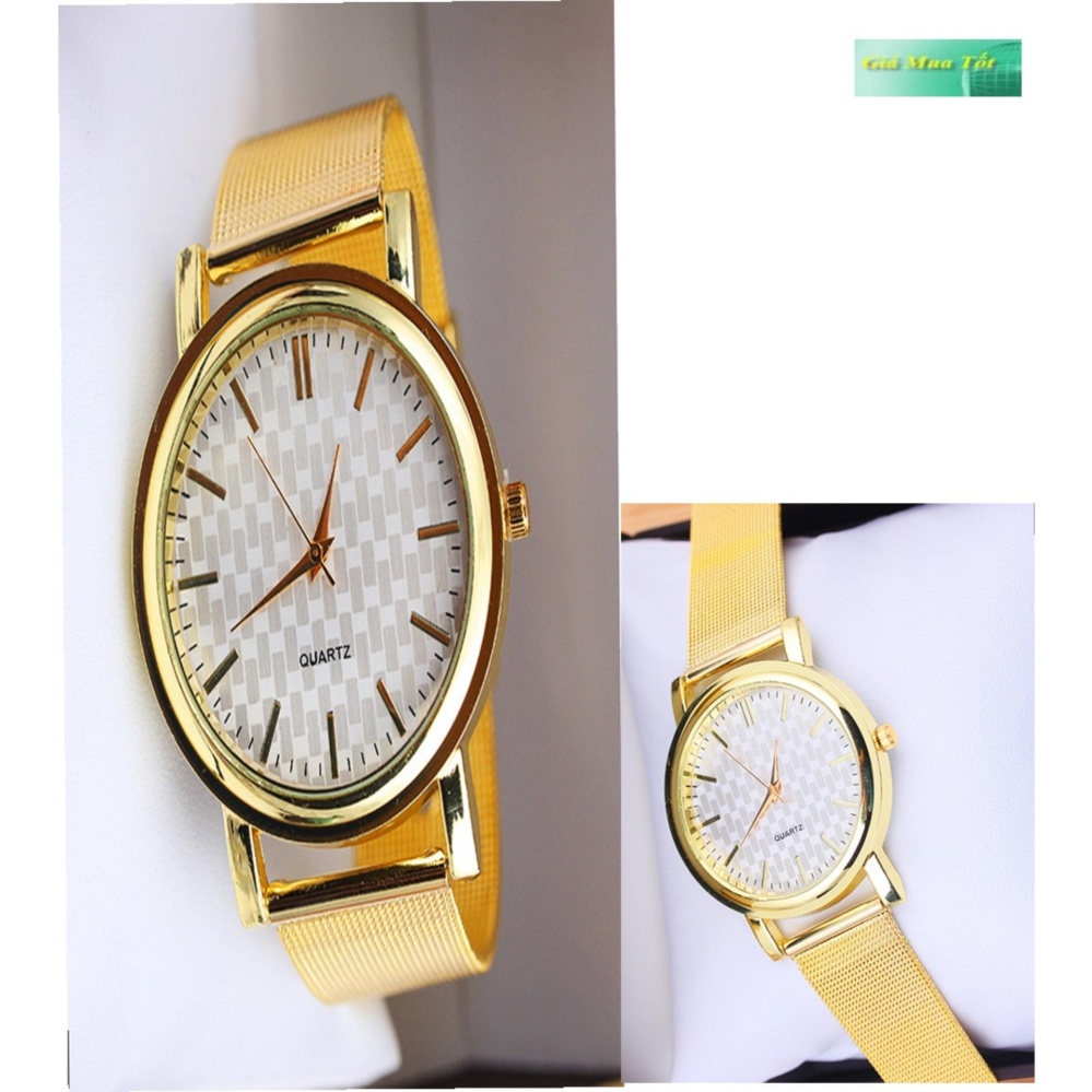 [HCM]đồng hồ dây thép không gỉ gold GV( vàng)