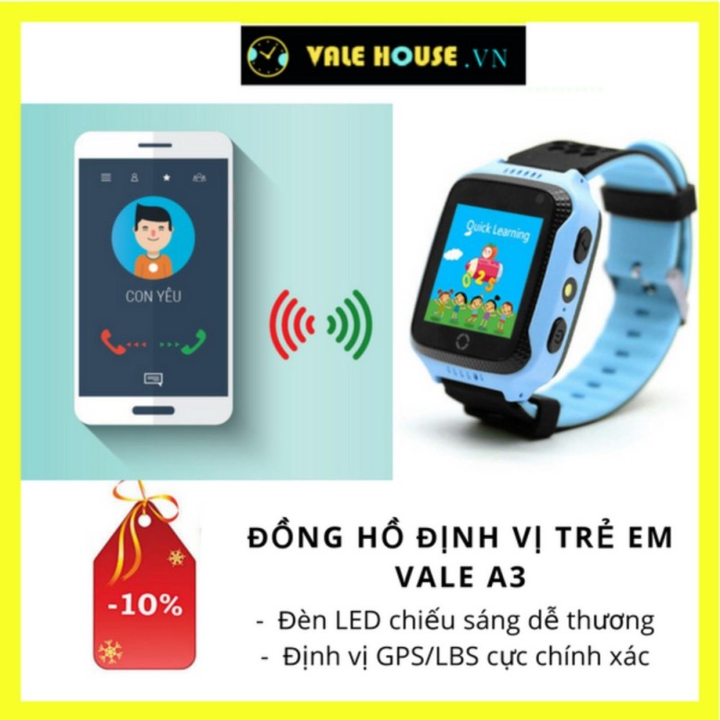 Đồng hồ định vị trẻ em VALE A3 Xanh Dương 0018 bán chạy