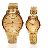 Đồng hồ đôi dây thép không gỉ cao cấp thương hiệu HALEI 522M (full gold)
