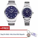 Đồng hồ đôi dây thép không gỉ Skmei 90KCN58 + Tặng pin và móc khoá Khôi Nguyên