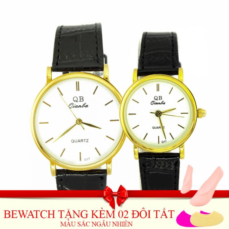 Nơi bán Đồng Hồ Đôi Nam Nữ QB 18920-16DO (Đen)Tặng Kèm 02 Đôi Tất