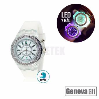Đồng hồ Geneva G11 đính full hạt có LED (Trắng)  