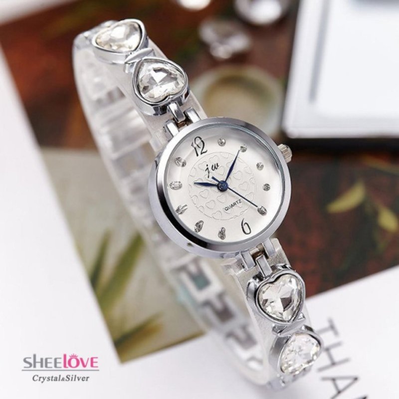 Đồng hồ lắc tay nữ trái tim pha lê thời trang dây kim loại cao cấp WH-8189 bán chạy