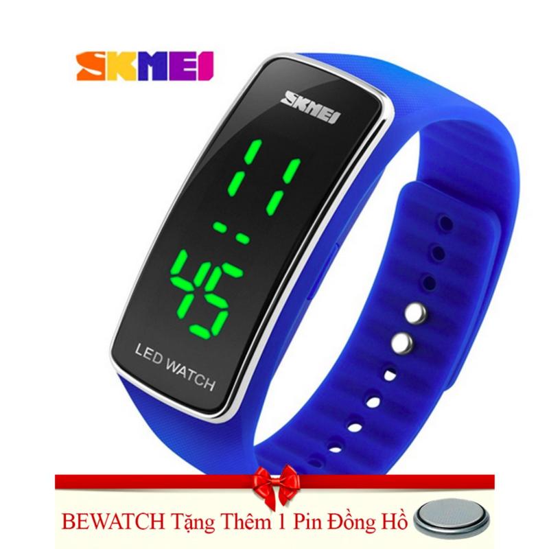 Đồng hồ Led dây nhựa Skmei SK21104-15LE (Xanh)Tặng Kèm 01 Viên Pin bán chạy