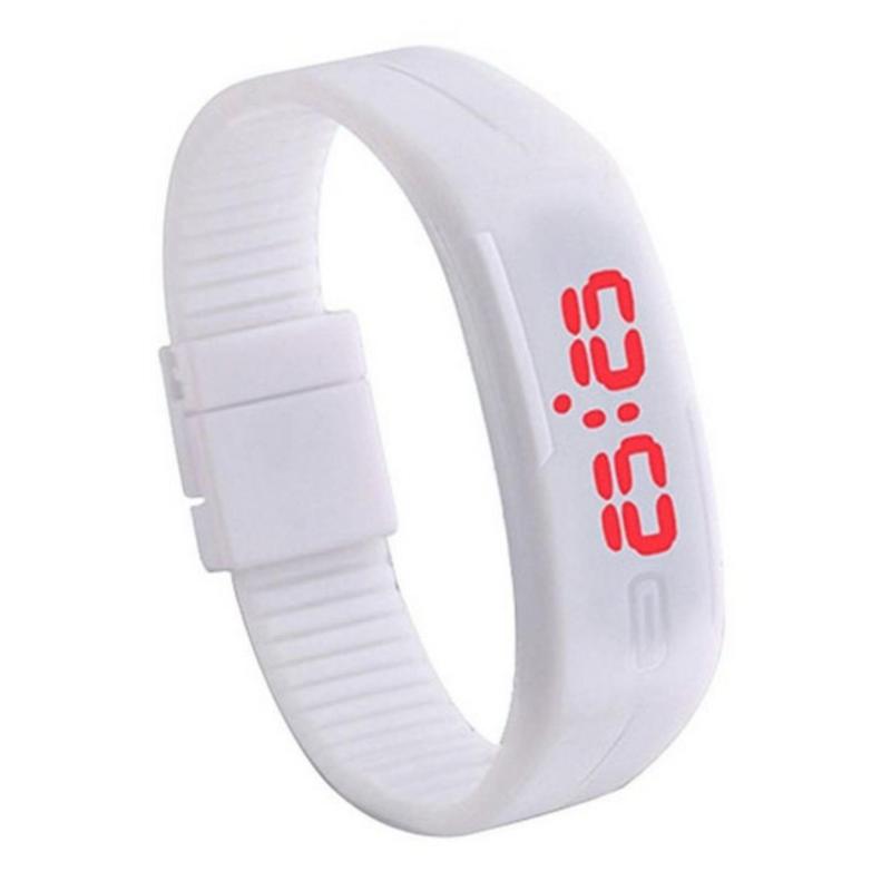 Đồng Hồ LED Silicon Kiêm Vòng Tay Thời Trang - Trắng bán chạy