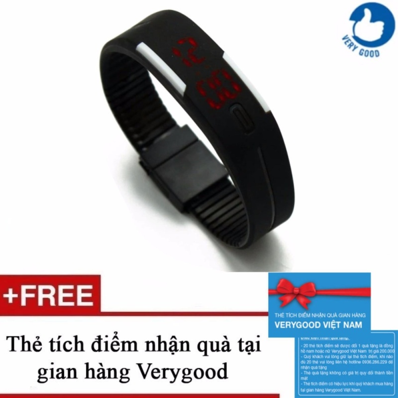 Đồng hồ led silicon thời trang + Tặng kèm 1 thẻ tích điểm nhận quà tại gian hàng Verygood bán chạy