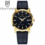 Đồng hồ nam dây da mặt kính sapphire chống xước Olym Pianus OP130-06MK-GL đen