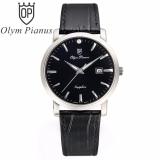 Đồng hồ nam dây da mặt kính sapphire chống xước Olym Pianus OP130-06MS-GL đen