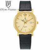 Đồng hồ nam dây da mặt kính sapphire chống xước Olym Pianus OP130-07MK-GL vàng