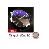 Đồng hồ nam dây da s809a + tặng 1 pin đồng hồ