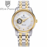 Đồng hồ nam dây kim loại mặt kính sapphire chống xước, automatic Olym Pianus OP990-162AMSK trắng