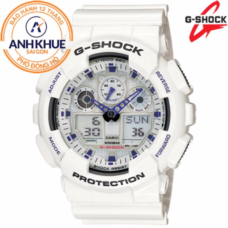 Đồng hồ nam dây nhựa G-SHOCK chính hãng Casio Anh Khuê GA-100A-7ADR bán chạy
