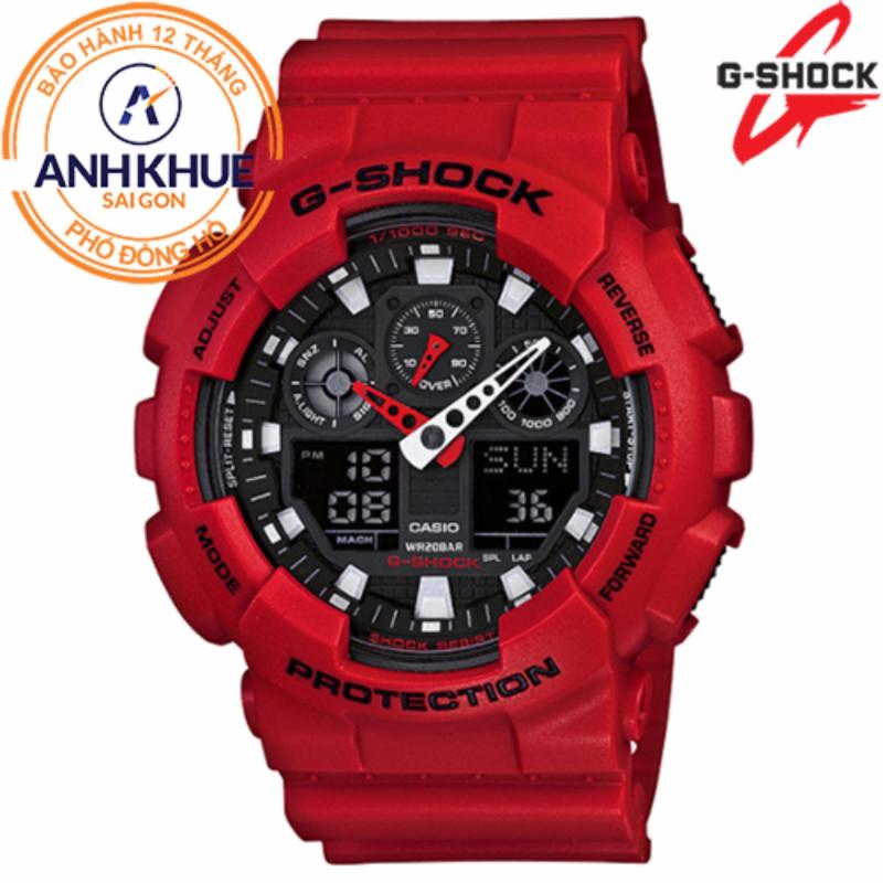 Đồng hồ nam dây nhựa G-SHOCK chính hãng Casio Anh Khuê GA-100B-4ADR bán chạy