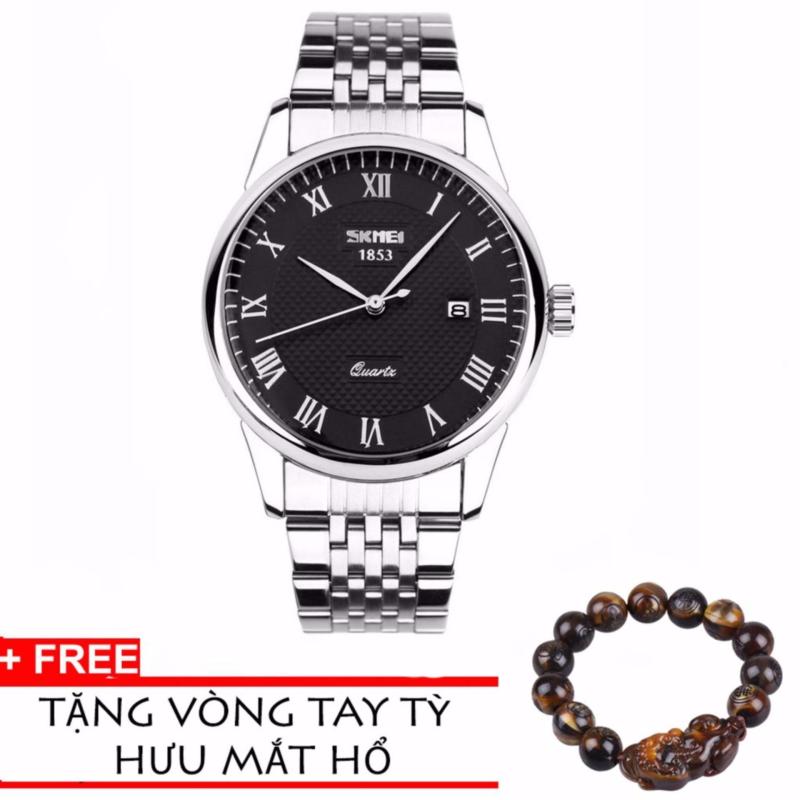 Nơi bán Đồng hồ nam dây thép chống gỉ SKMEI 1853 + Tặng kèm vòng tay tỳ hưu mắt hổ