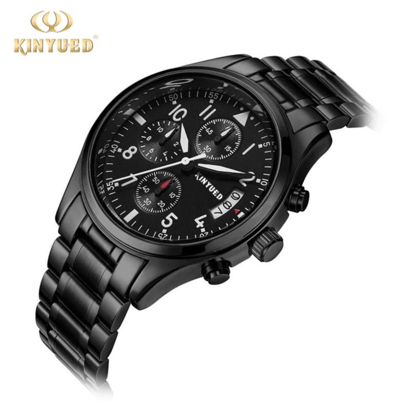 Nơi bán Đồng hồ nam dây thép không gỉ, kính sapphire cao cấp Kinyued Black