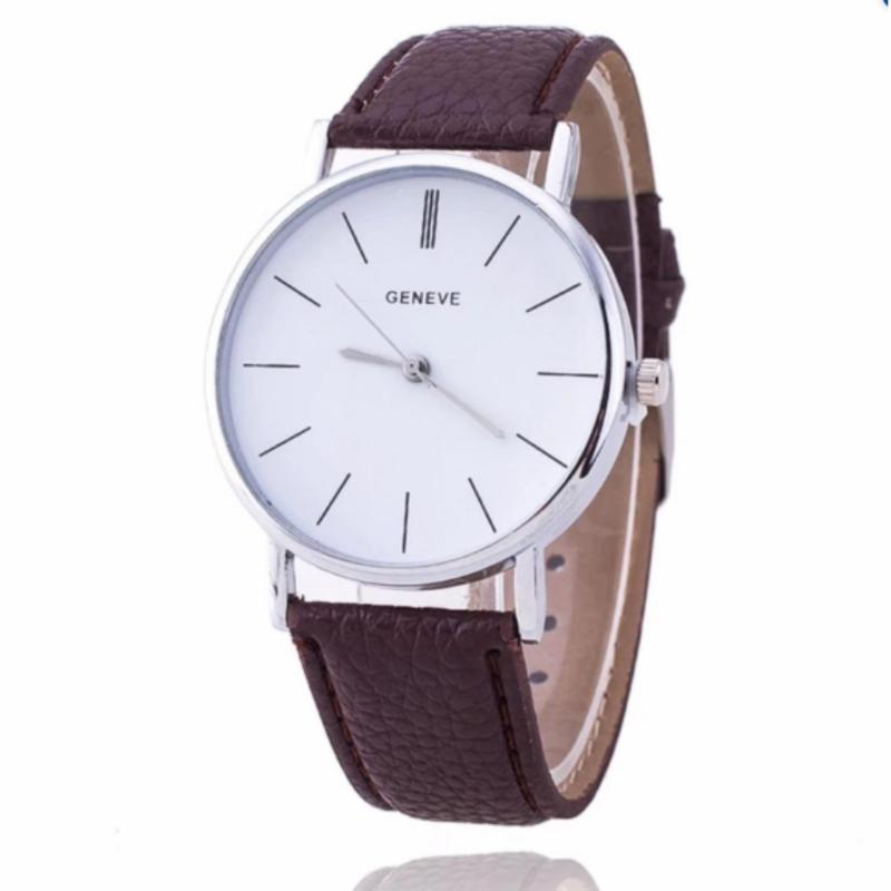 Nơi bán Đồng hồ nam - nữ dây giả da Geneva PU028_BR9594 (Nâu)