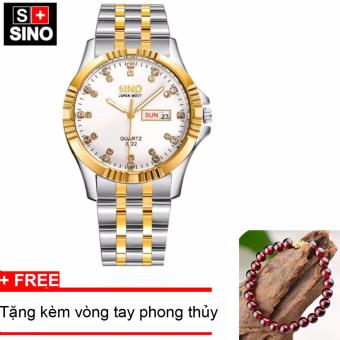 Đồng hồ nam Sino Japan Movt white Luxury, tặng vòng tay đá đỏ TPO-S3022  