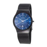 Đồng hồ nam Skagen Mesh 233XLTTN, màu Titan, mặt xanh (Blue), size 37mm, lịch ngày