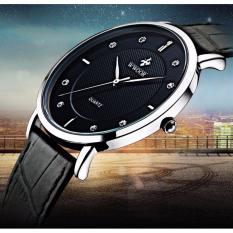 Đồng hồ nam wwoor 8011 dây da máy mỏng