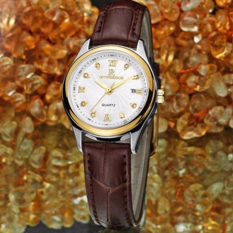 Nơi bán Đồng hồ nữ dây da ONTHEEDGE RZY013 - Viền Vàng dây đen
