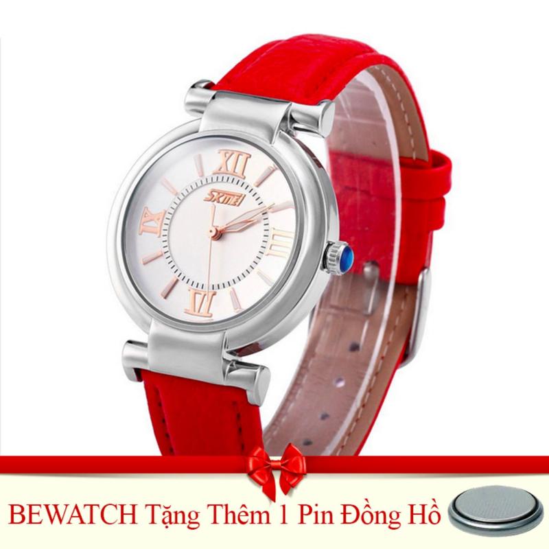 Nơi bán Đồng hồ nữ dây da SK21103-15NU (Đỏ)Tặng Kèm 01 Viên Pin