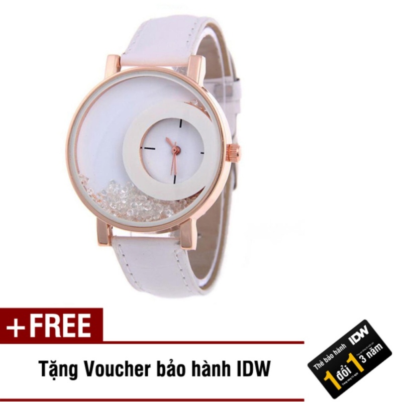 Đồng hồ nữ dây da thời trang JIS IDW 8302 (Trắng) + Tặng kèm voucher bảo hành IDW bán chạy