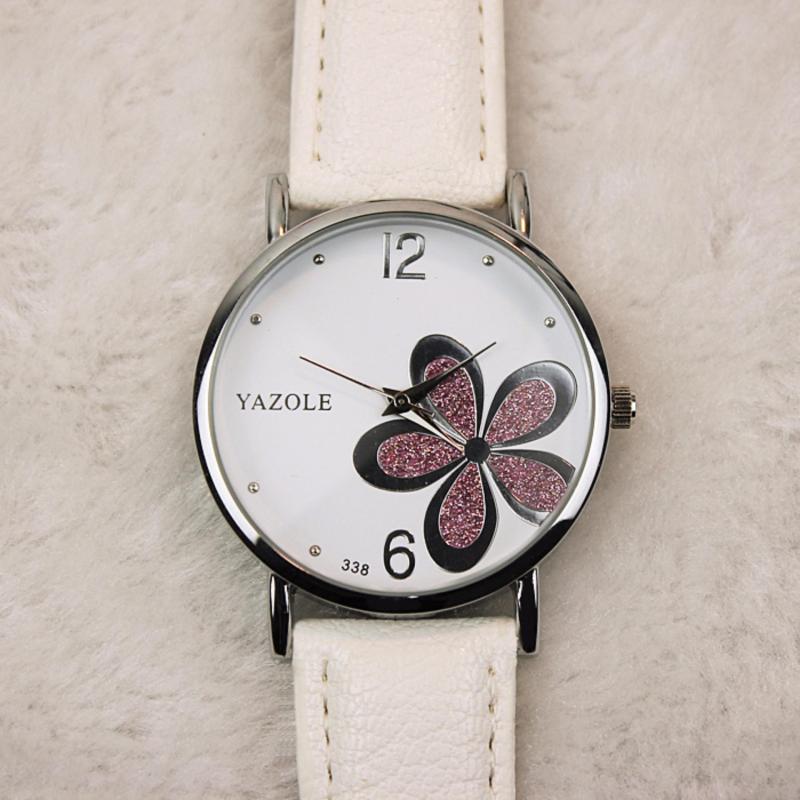 Nơi bán Đồng hồ nữ dây da Yazole 338 mặt hoa tinh tế