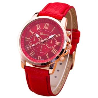 Đồng hồ nữ dây giả da Geneva JS LM024_RD9772 (Đỏ)  