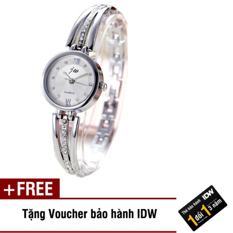 Nơi bán Đồng hồ nữ dây hợp kim thời trang JW IDW S0072 (Trắng) + Tặng kèm voucher bảo hành IDW