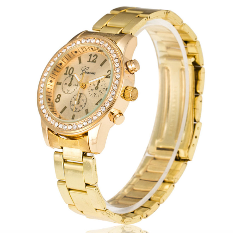 Đồng hồ nữ dây kim loại đính đá cao cấp Geneva – BQ161-VANG (Vàng) bán chạy