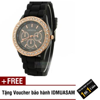 Đồng hồ nữ dây silicon thời trang Geneva 8271 (Đen) + Tặng kèm voucher bảo hành IDMUASAM  