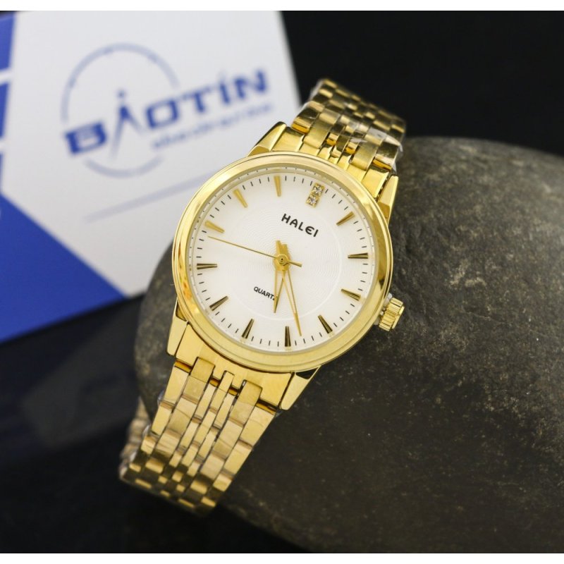 Đồng hồ nữ dây thép không gỉ Halei mạ vàng DHNL1041 bán chạy