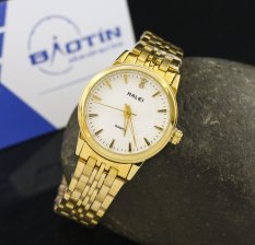 Giá Niêm Yết Đồng hồ nữ dây thép không gỉ Halei mạ vàng DHNL1041   Slim1991