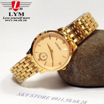 Đồng hồ nữ dây thép vàng không gỉ LONGBO 80123G (Vàng)
