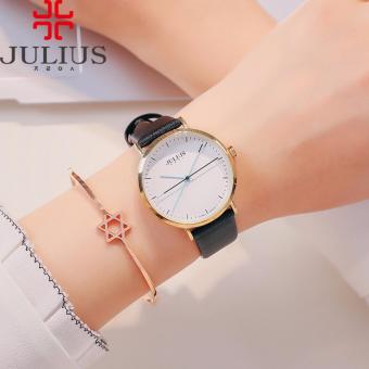 Đồng hồ nữ JULIUS Hàn Quốc JA978 dây da đen  