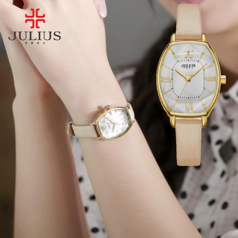 Giá bán Đồng hồ nữ JULIUS JA920 dây da vàng kem
