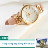 ĐỒNG HỒ NỮ JULIUS JA925 DÂY DA (MÀU CAFE NHẠT) + Tặng vòng tay đồng hồ và pin đồng hồ EBUZ