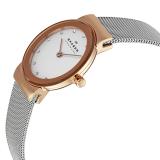 Đồng hồ nữ skagen freja, vỏ vàng hồng, mặt trắng- 26mm-358srsc