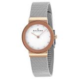 Đồng hồ nữ skagen freja, vỏ vàng hồng, mặt trắng- 26mm-358srsc