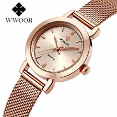 Đồng hồ nữ thời trang dây nhuyễn thép không gỉ cao cấp WWOOR 8823