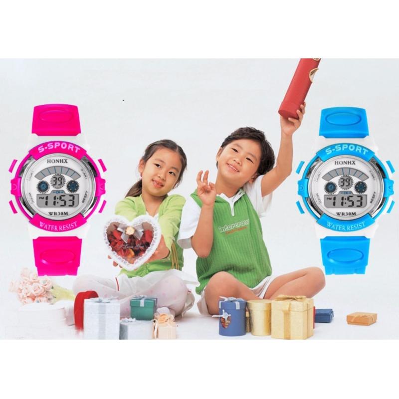 Nơi bán Đồng hồ thể thao cho bé gái có đèn led và báo thức HM718 (Hồng)