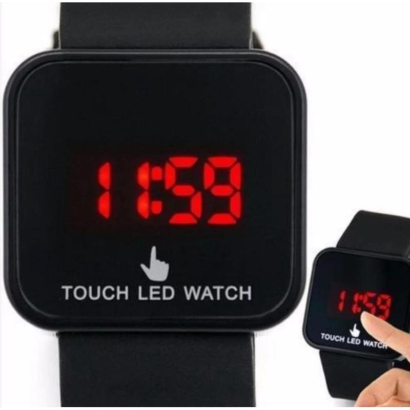 Đồng hồ thể thao LED dây nhựa màn hình cảm ứng (đen) bán chạy
