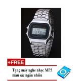 Đồng hồ unisex dây mạ hợp kim led ancom gl ac002vr + tặng máy nghe nhạc mp3