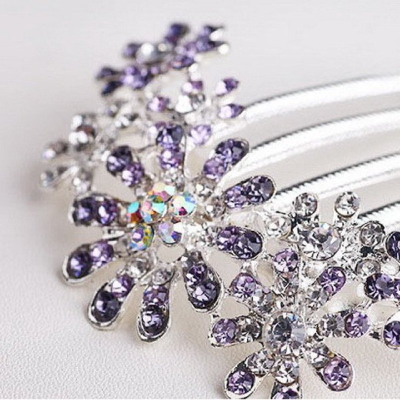 Easybuy 1pc Charm Multiple Flower Pattern Rhinestone Tuck Comb
Bridal Hair Pin Clip M1 - intl