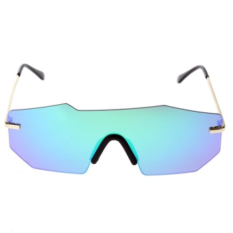 European Unisex Personalized Two-beam Mirror Sunglasses (Green Quicksilver) - intl  