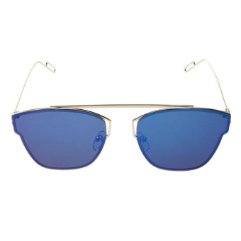 Fashion Colorful Flat Sunglasses (Blue Quicksilver) - intl  