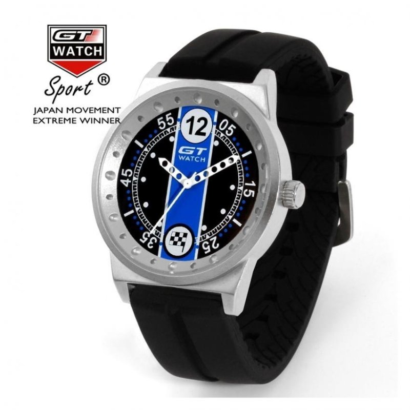 Fashion Mens Silicone GT Racing Watch Blue(Not Specified)(OVERSEAS) - intl bán chạy